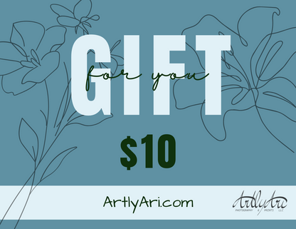 ArtlyAri Photography and Prints Virtual Gift Card